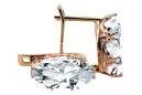 Earrings Vintage craft Zircon Original Vintage 14K Rose Gold vec021r